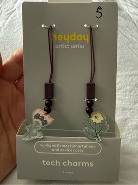 Heyday Artist Series Floral Tech Charms NWT